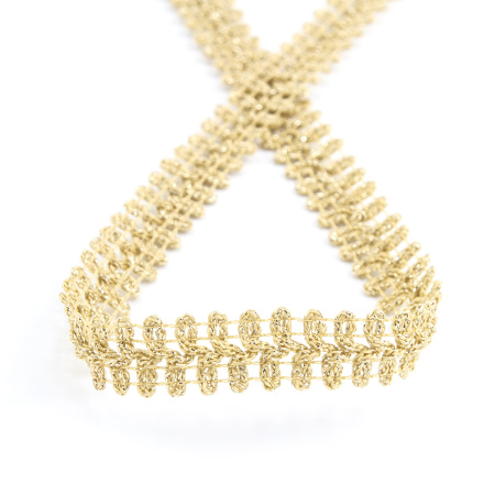 Тесьма SPIRAL ( SAFISA) тип отделочная, арт.25320-14 мм, 15 м, цвет 101, золотой. Арт 25320-14мм-101