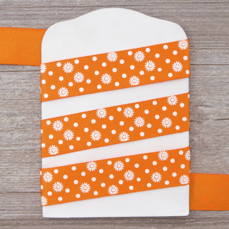 Лента репсовая SAFISA с напечатаным рисунком, 25 мм, 15 м, цвет 61, алый. Арт 25313-25мм-61