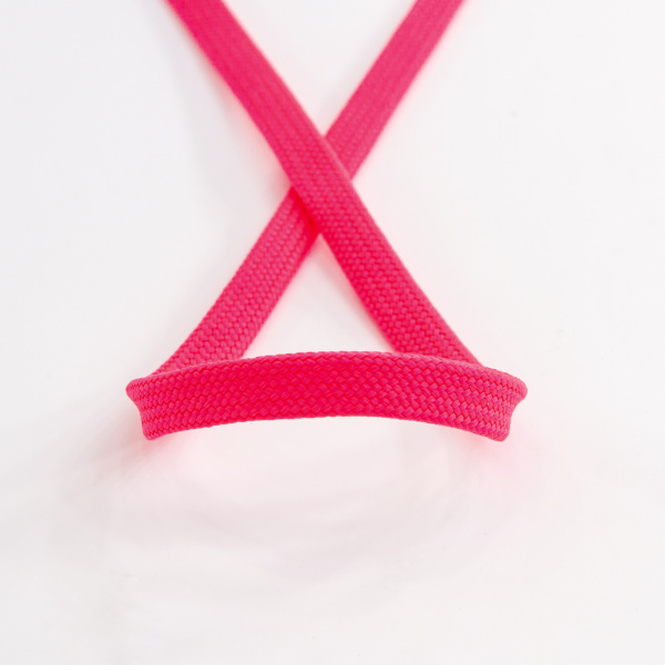 Шнур PEGA плоский, полиэстровый, цвет ярко-розовый, 10 мм. Арт 842580140L1410