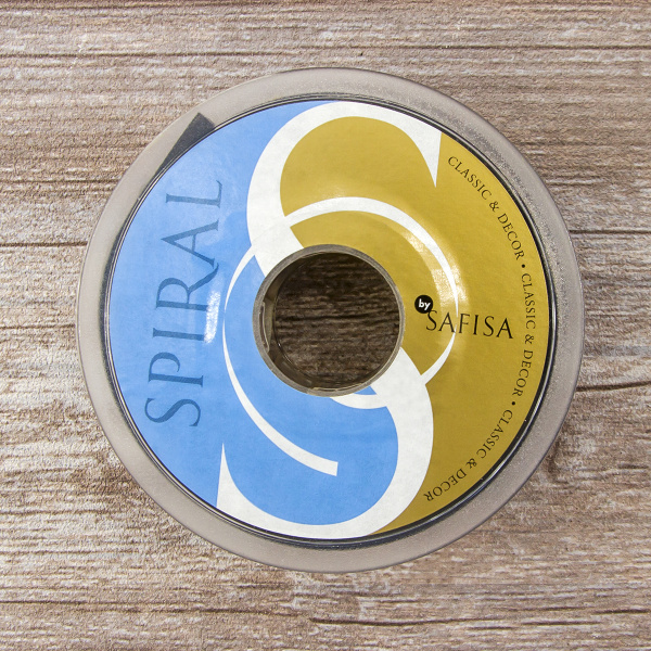 Лента атласная SAFISA с люрексным кантом по краям, 25 мм, 25 м, цвет 17, темно-коричневый. Арт 25190-25мм-17