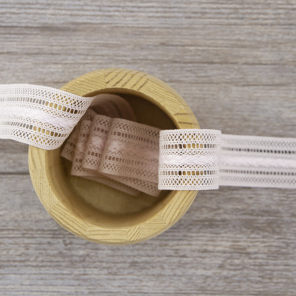 Мерсеризованное хлопковое кружево, 26 мм, цвет розовый. Арт 2178/06