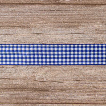 Лента с рисунком клетка SAFISA, 40 мм, 25 м, цвет 13, синий. Арт 469-40мм-13             