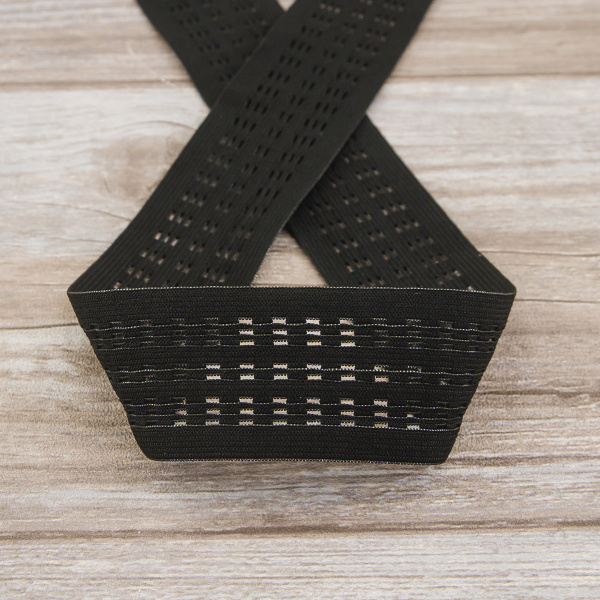 Резинка поясная решетчатая, 45 мм, 25 м, цвет 01 черный. Арт 4796-45мм-01