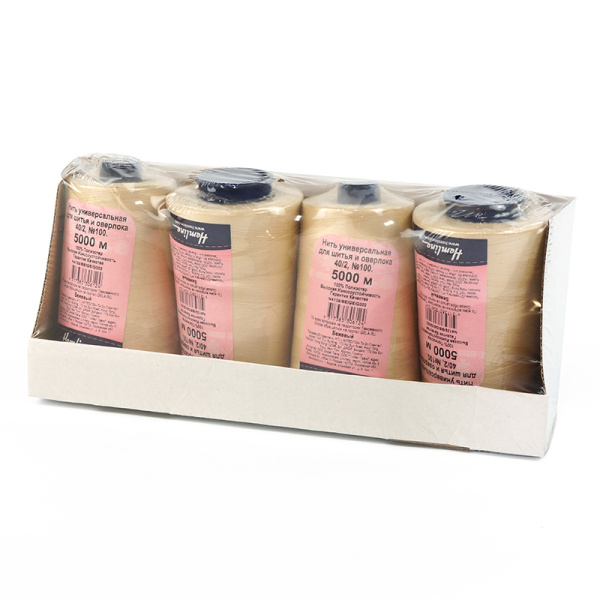 Нить универсальная  Hemline для шитья и оверлока, 5000 м. Арт N4129/BEIGE/G002