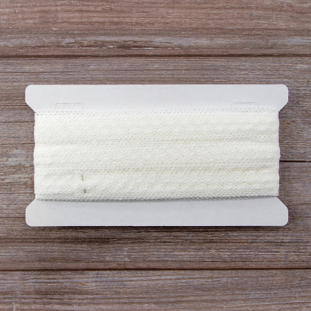 Мерсеризованное хлопковое кружево, 20 мм, цвет белый. Арт 2020/01