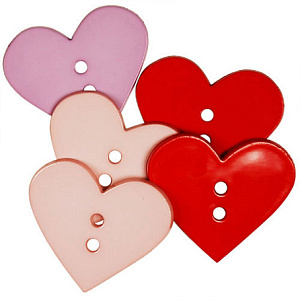 Пуговицы Favorite Findings "Большие сердца". Арт 550001181               