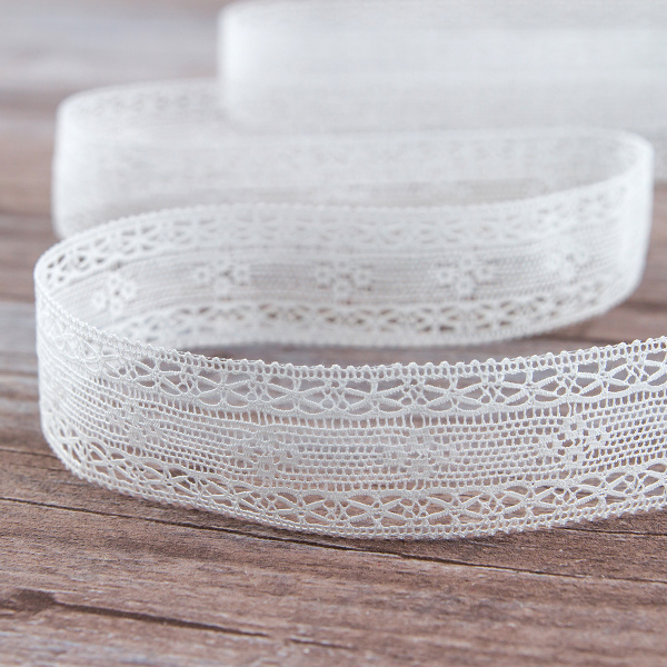 Мерсеризованное хлопковое кружево, 30 мм, цвет белый. Арт 3120/01                 