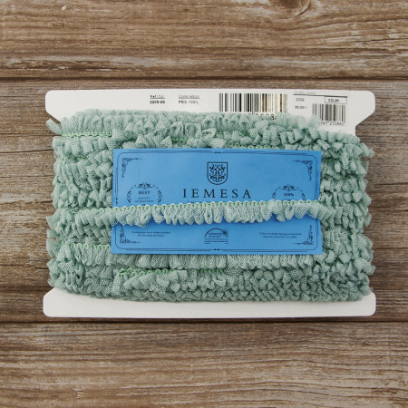 Тесьма декоративная, 17 мм, цвет светло-зеленый. Арт 2209/86