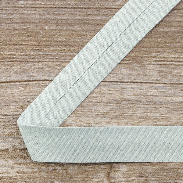 Косая бейка хлопок/лён, 20 мм, 20 м, цвет 144, серо-зеленый. Арт 6602-20мм-144