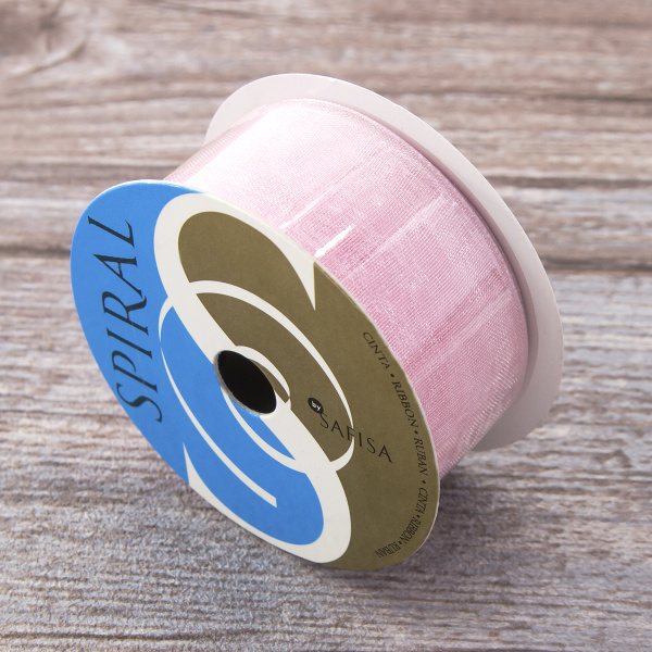 Лента органза SAFISA мини-рулон, 25 мм, 2,5 м, цвет 05, розовый. Арт P00520-25мм-05          