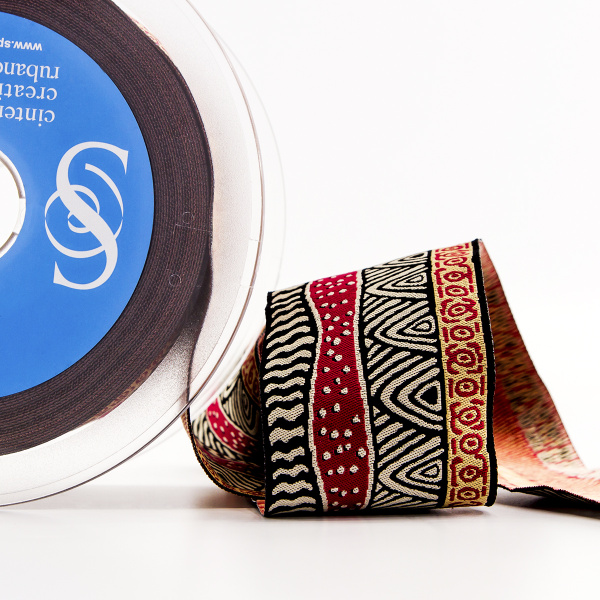 Лента жаккардовая SAFISA, 50 мм, 15 м, цвет 01. Арт 9272-50мм-01