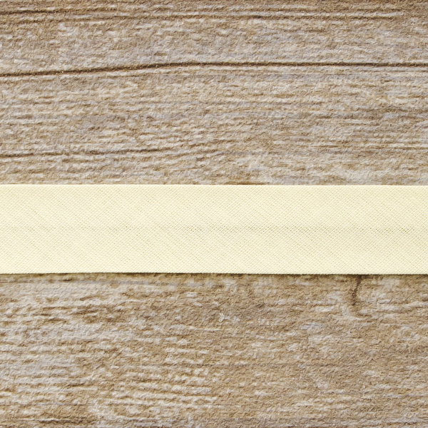 Косая бейка хлопок/полиэстер 20 мм, 25 м, цвет 56, кремовый. Арт 6120-20мм-56            