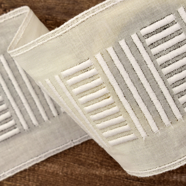 Шитье-вышивка на батисте, прошва, 95 мм, цвет белый. Арт 35498/B