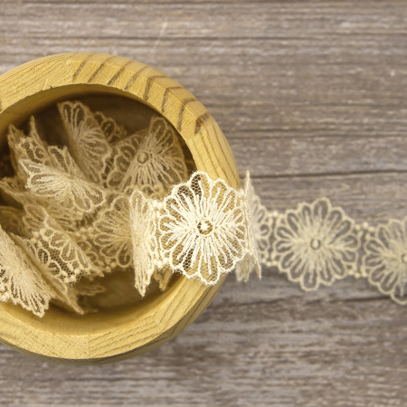 Кружево-вышивка на тюле, 17 мм, 14,60 м. Арт 41689/02