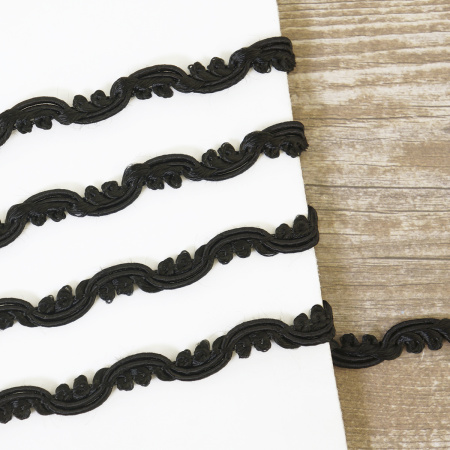 Тесьма PEGA тип интерьерная, цвет черный, 11 мм. Арт 844174511A7001          