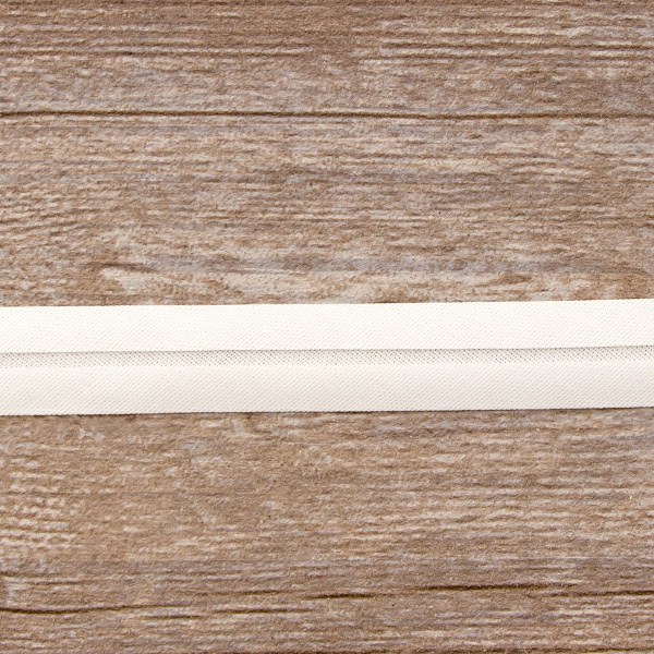 Косая бейка хлопок, 20 мм, 20 м, цвет 02, цвет белый. Арт 6570-20мм-02    