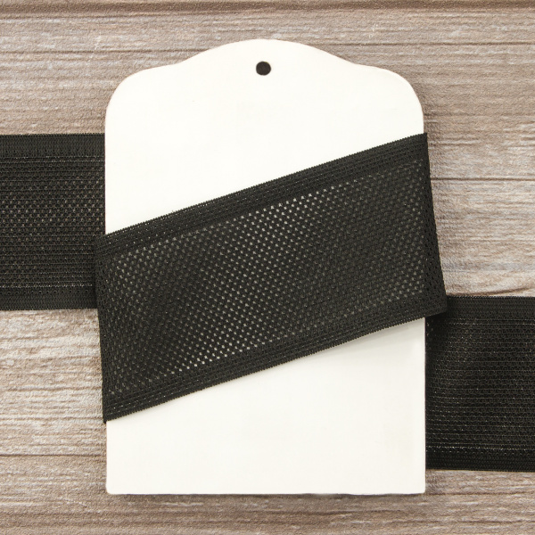 Резинка поясная решетчатая, 52 мм, 25 м, цвет 01 черный. Арт 4798-52мм-01