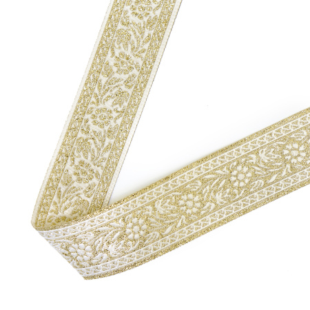 Лента жаккардовая с люрексом SAFISA арт.9251, 25 мм, 15 м. Арт 9251-25мм-101