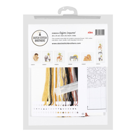 Набор для вышивания "Сафари Леопард", канва Aida 14 ct. Арт DSB004A