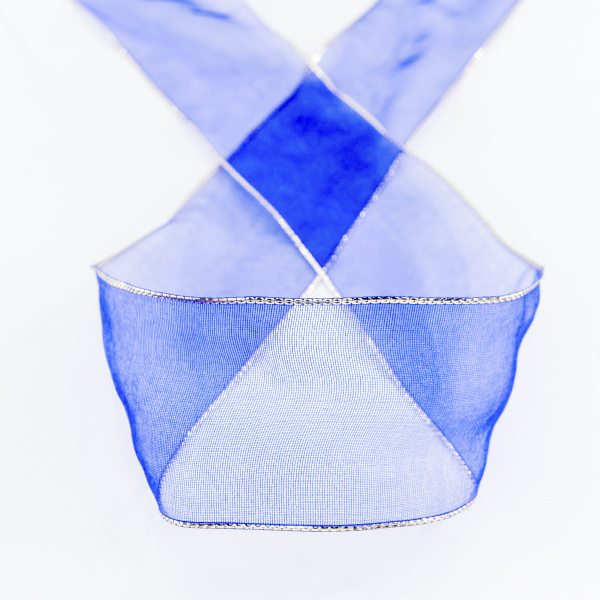 Лента органза "с памятью" SAFISA, 38 мм, 25 м цвет 13, синий. Арт 525-38мм-13             