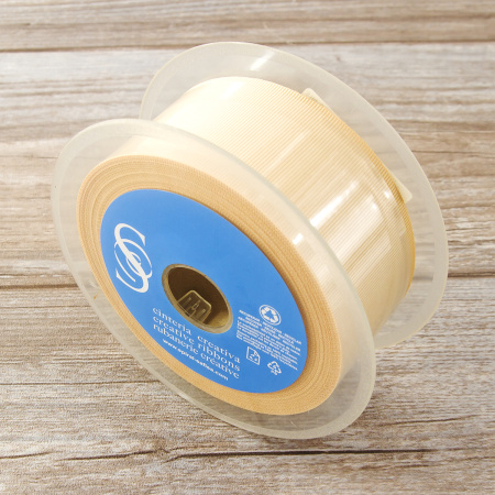 Лента репсовая SAFISA, 50 мм, 25 м, цвет 21 персиковый айвори. Арт 350-50мм-21