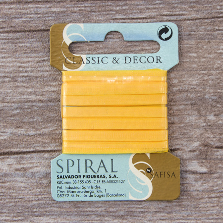 Лента для вышивания SAFISA на блистере, 4 мм, 5 м, цвет 22, желтый. Арт P111-4мм-22             