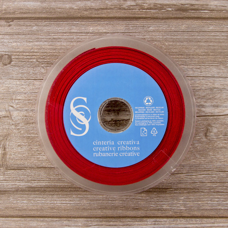 Косая бейка атласная 20 мм, 25 м, цвет 84, вишневый. Арт 6260-20мм-84            