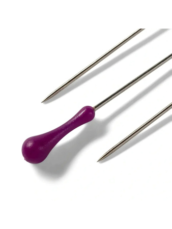 Булавки для закалывания с грушевидными головками фиолетовые, 38 мм 10 гр. Арт 136-0028800-058000