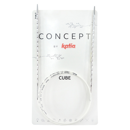 Спицы металлические круговые супергладкие c квадратным кончиком CONCEPT BY KATIA Cube №3,5, 80 см. Арт 718-7/3.5-80