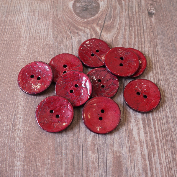 Пуговицы CONCEPT, размер 40, кокос, цвет COL.8 бордовый. Арт 1919H-040-COL.8