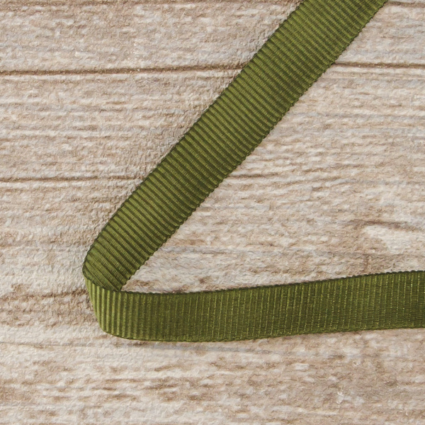 Лента репсовая SAFISA, 10 мм, 25 м, цвет 26 хаки темный. Арт 350-10мм-26