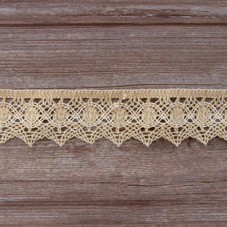 Мерсеризованное хлопковое кружево, 50 мм, цвет небелёный с белым. Арт 1111/L0                 