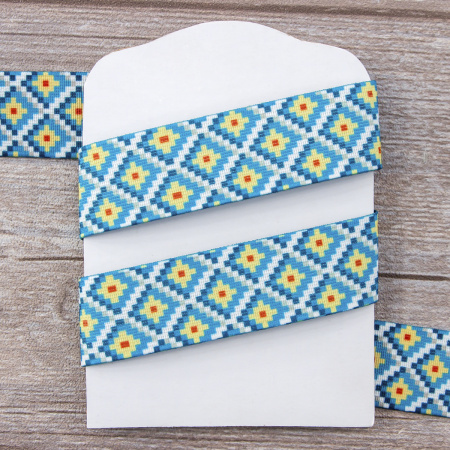 Резинка декоративная, 30 мм, цвет морской волны, 10 м. Арт 35131-30мм-01