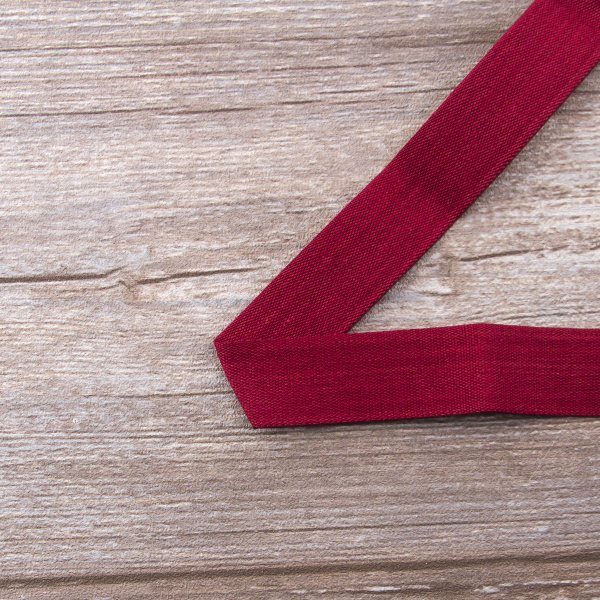 Тесьма киперная хлопковая на блистере SAFISA, 25 мм, 2 м , цвет 30, бордо. Арт P00260C-25мм-30         