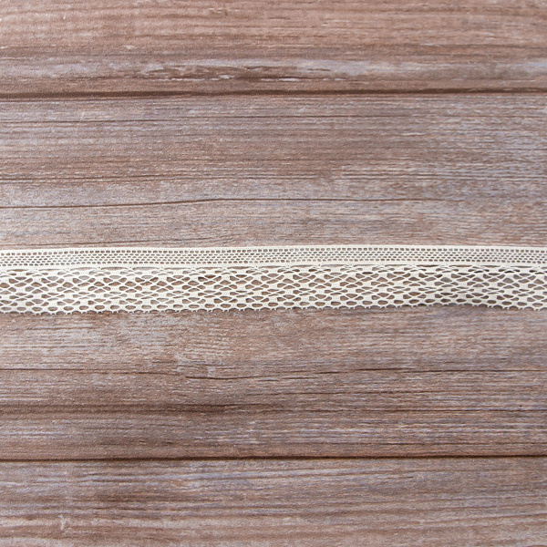 Мерсеризованное хлопковое кружево, 35 мм, цвет шампань. Арт 2011/72