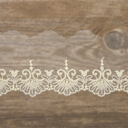 Кружево-вышивка на тюле, 32 мм, 14,6 м. Арт 41690/02