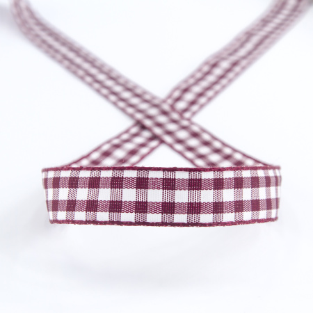 Лента с рисунком клетка SAFISA, 16(18) мм, 25 м, цвет 30, бордо. Арт 469-16мм-30             