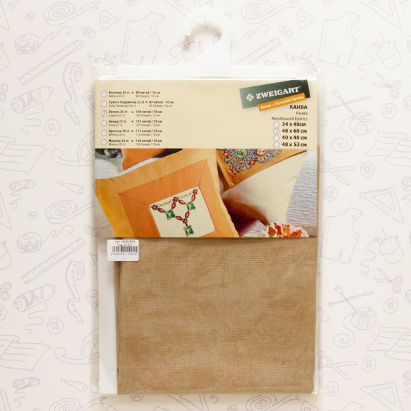 Канва в упаковке Lugana Vintage 25 ct, 48 x 68 см, цвет №3009. Арт н3835/3009               