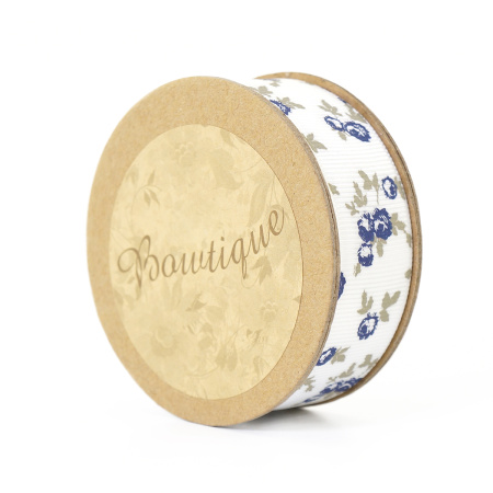 Лента репсовая на картонной катушке "Розочки". Арт VR22.456