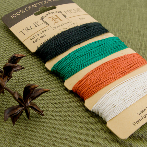 Шнуры на блистере HEMPTIQUE #10 - 0,5 мм, 4 цвета по 12,8 м. Арт HC10PR                  