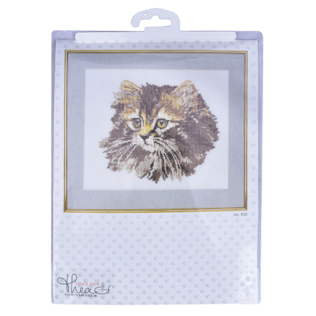 Набор для вышивания "Длинношерстная кошка", канва лён 24 ct. Арт 930