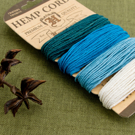 Шнуры на блистере HEMPTIQUE #20 - 1 мм, 4 цвета по 9,1 м. Арт HC20SOA                 