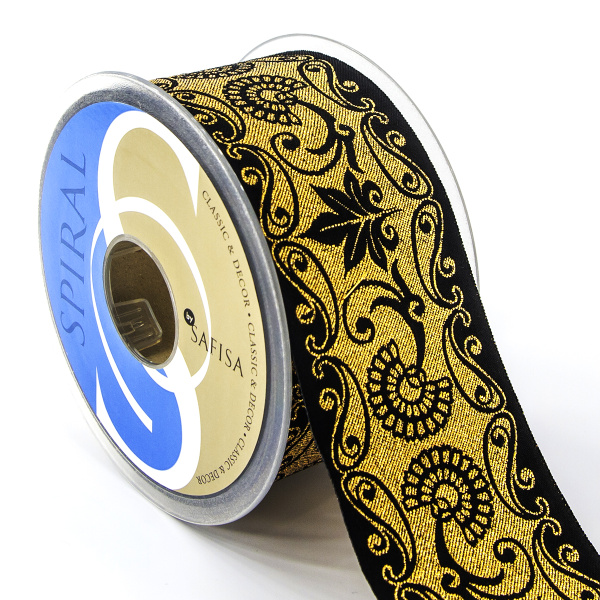 Лента жаккард SAFISA, 50 мм, 15 м, цвет 02. Арт 9124-50мм-02            