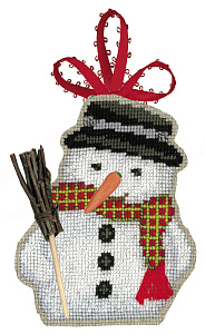 Набор для вышивания елочной игрушки "BONHOMME DE NEIGE" (Снеговик)