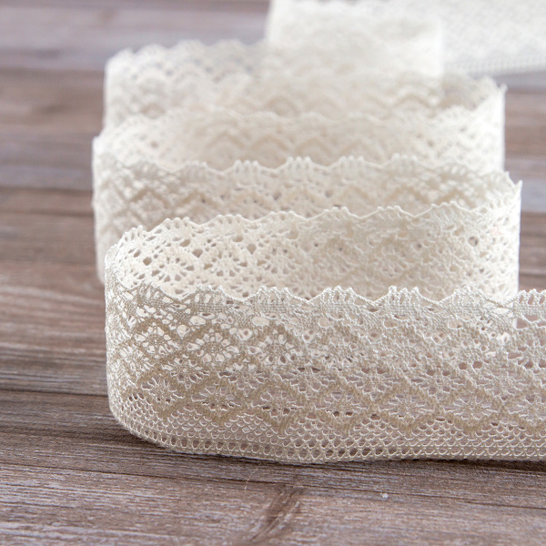 Мерсеризованное хлопковое кружево, 60 мм, шампань. Арт 2125/72