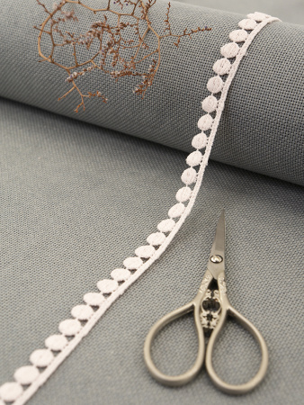 Кружево гипюр, 12 мм, цвет розовый, 100% полиэстер, 4,5 м. Арт G-4634.308