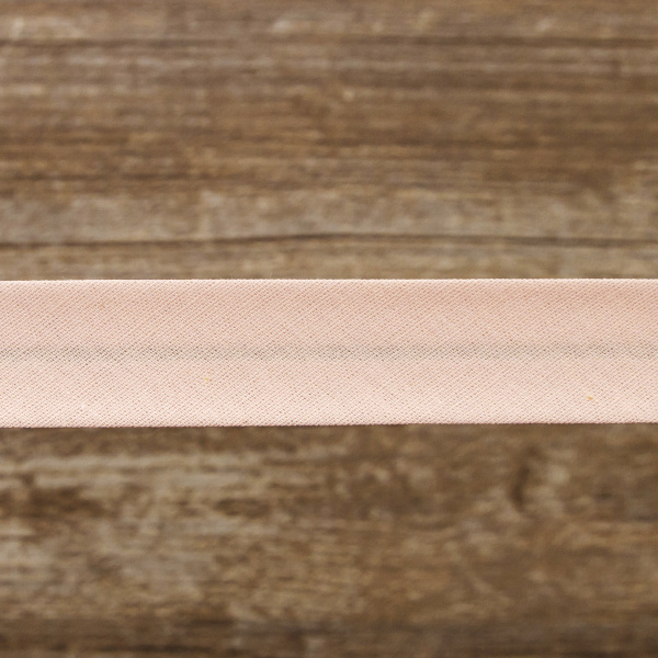 Косая бейка хлопок/полиэстер 20 мм, 25 м, цвет 52, дымчачая роза. Арт 6120-20мм-52            