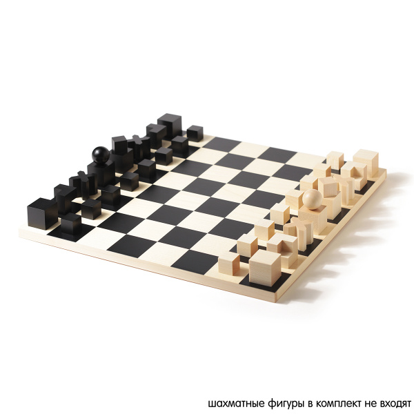 Шахматная доска BAUHAUS, нескладная, без фигур, дизайн 1923 года, натуральное дерево, 36 х 36 х 1,2 . Арт 9651