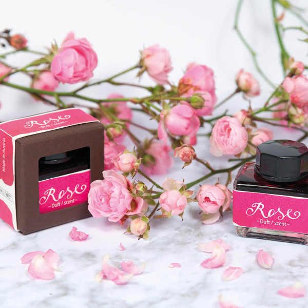 Чернила "Ink of the Senses" для перьевых ручек, 15 мл, с ароматом розы, цвет розовый. Арт 17063/3