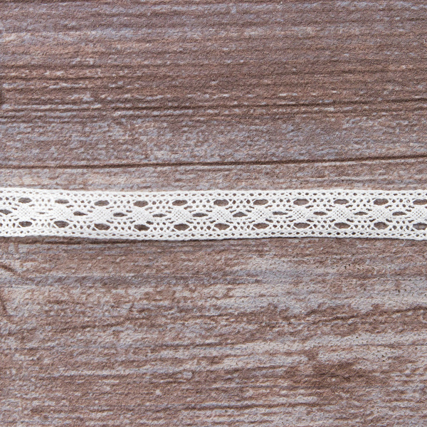 Мерсеризованное хлопковое кружево, 16 мм, белый. Арт 2130/01